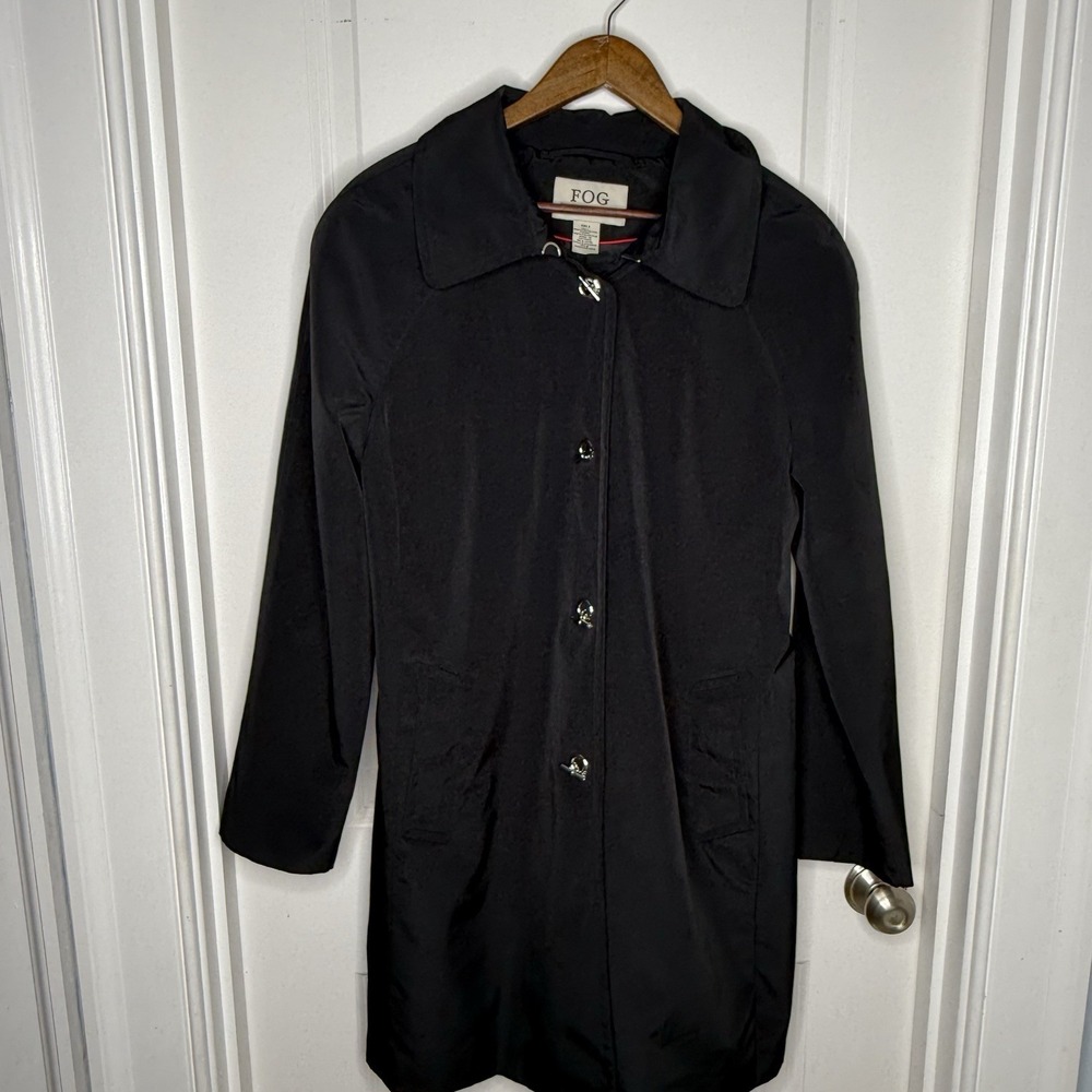 London Fog black trench coat, women's Size XL